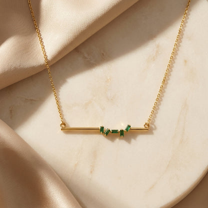 Baguette Emerald Necklace