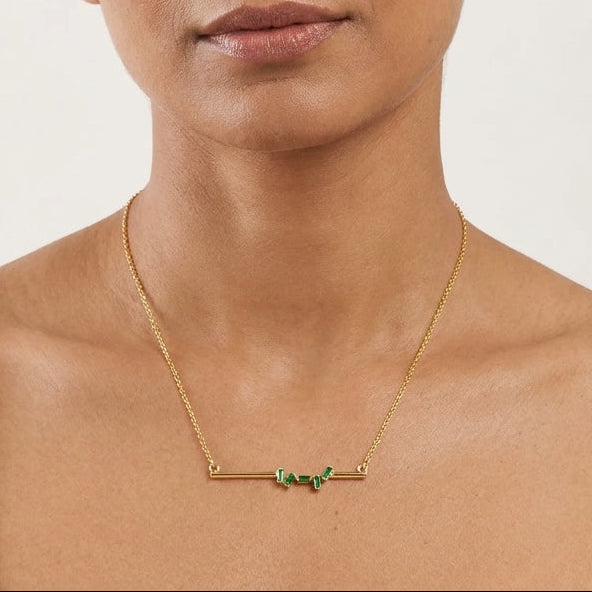 Baguette Emerald Necklace