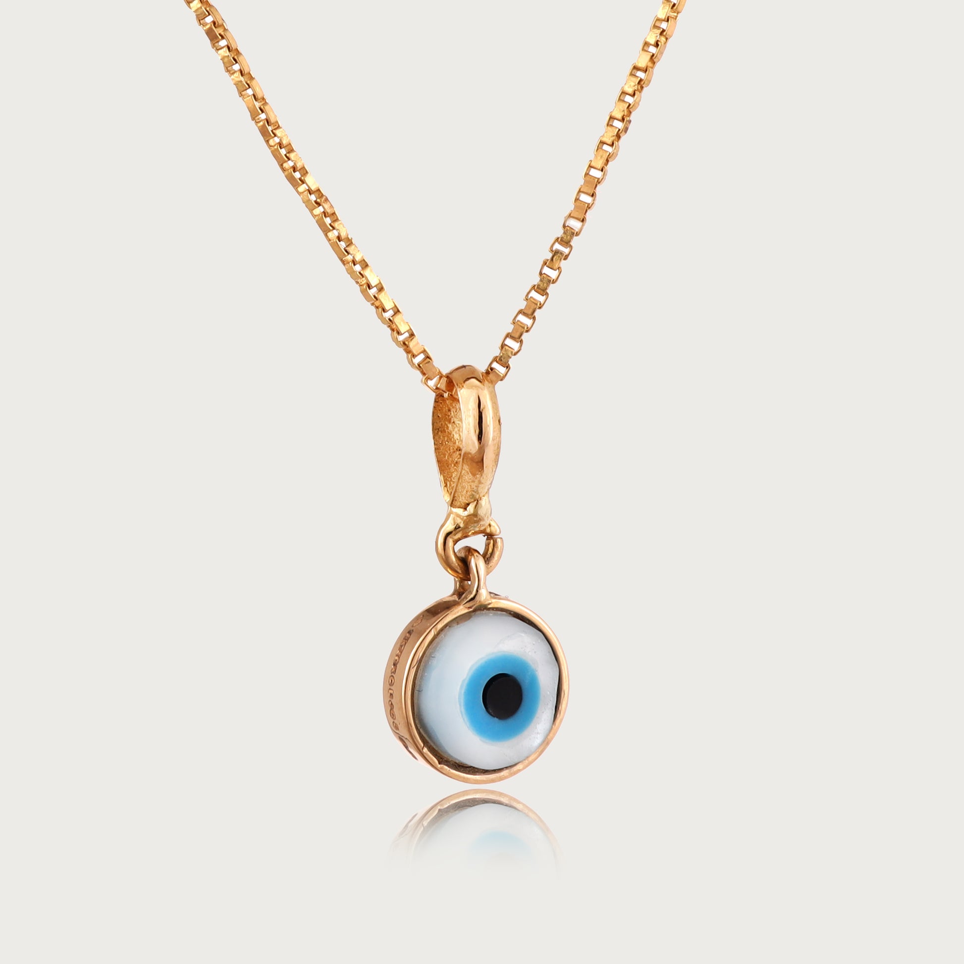 Blue Evil-Eye Pendant in 18kt gold—stylish fine jewellery under ₹10,000.