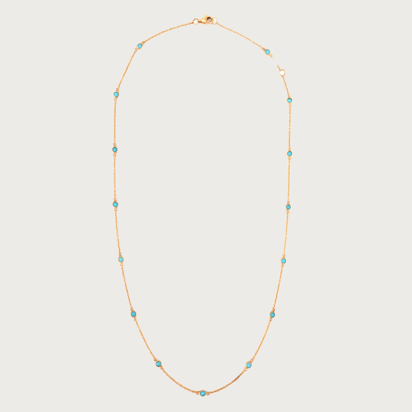 18kt gold aqua necklace. Fine jewellery under ₹50,000. Chic, modern, gift-worthy.