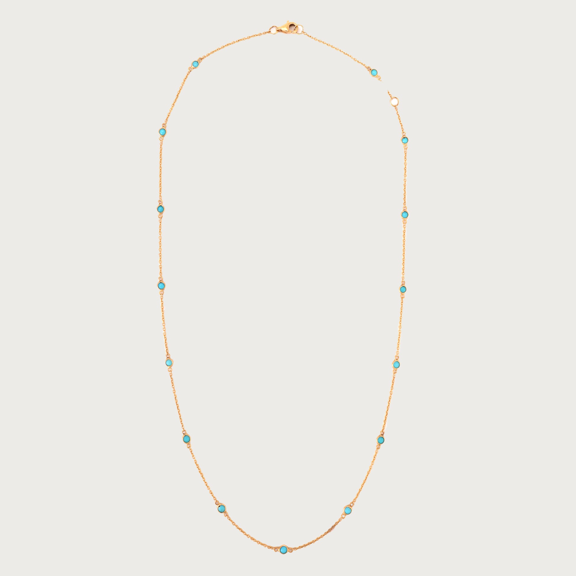 18kt gold aqua necklace. Fine jewellery under ₹50,000. Chic, modern, gift-worthy.