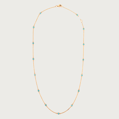 18kt gold aqua necklace. Fine jewellery under ₹50,000. Chic, modern, gift-worthy.