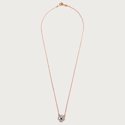 18kt gold Clover Evileye Necklace with VVS diamonds—chic fine jewellery under ₹60,000 for women.