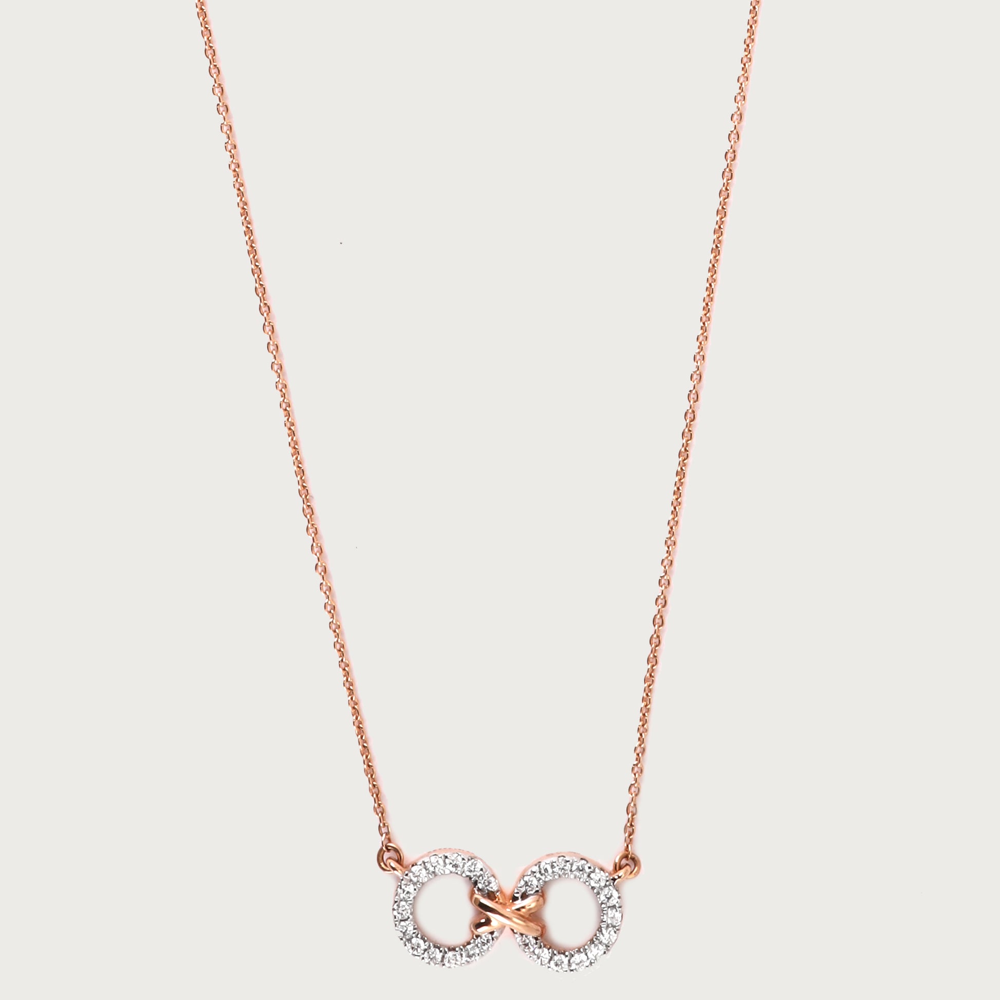 18kt gold Diamond Duo Necklace with VVS diamonds—stylish fine jewellery under ₹50,000 for women.