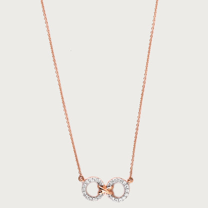 18kt gold Diamond Duo Necklace with VVS diamonds—stylish fine jewellery under ₹50,000 for women.
