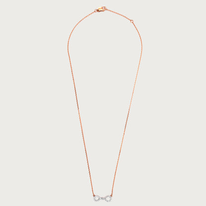 18kt gold Diamond Infinity Necklace with VVS diamonds—timeless fine jewellery under ₹60,000.
