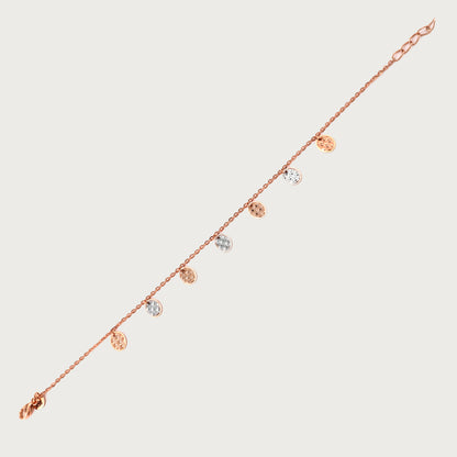 18kt gold dual-tone bracelet. Fine jewellery under ₹50,000. Chic, modern, gift-worthy.