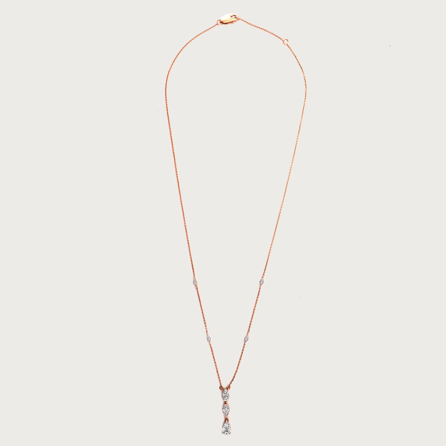 18kt gold Gleam Fall Necklace with VVS diamonds—luxury fine jewellery under ₹80,000 for women.