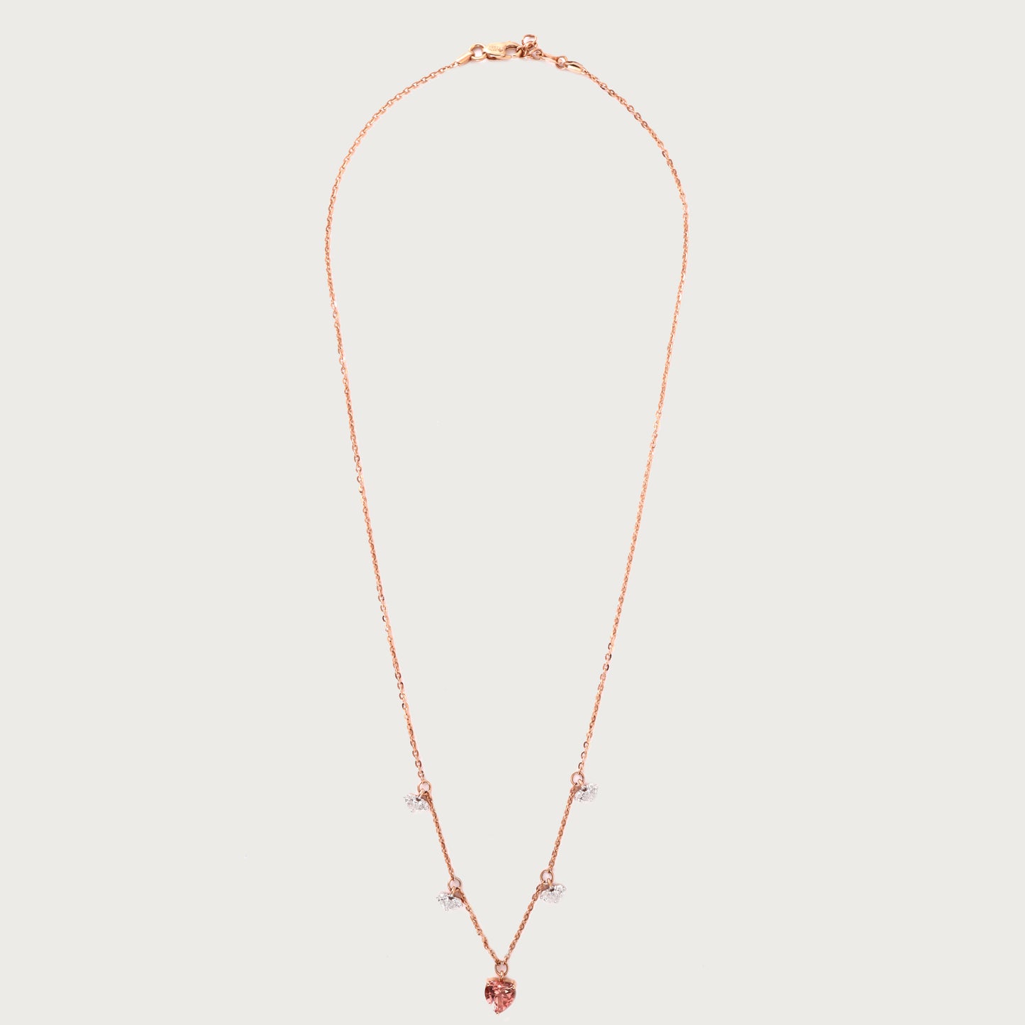 18kt gold Heart Charm Necklace with VVS diamonds—luxury fine jewellery under ₹80,000 for women.