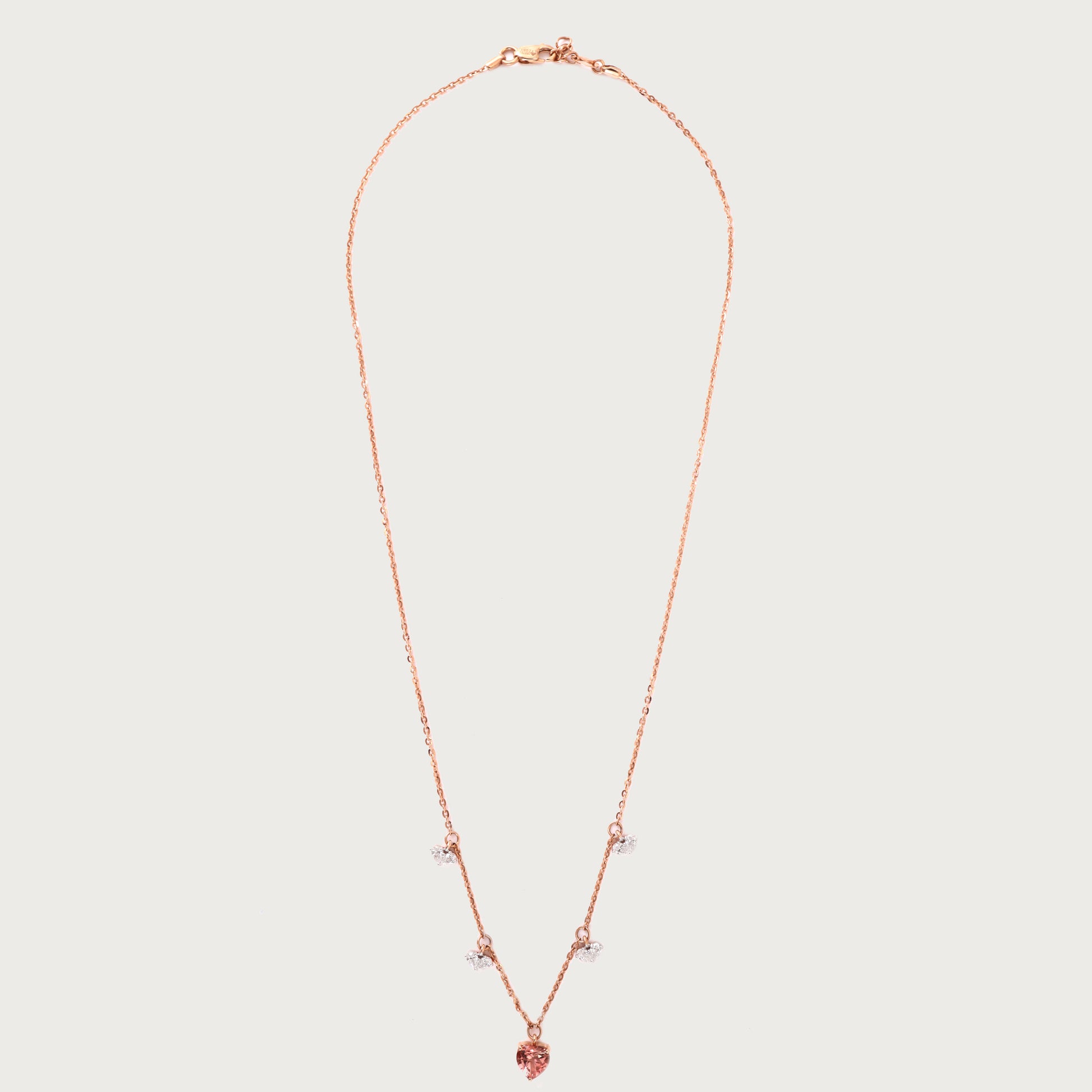 18kt gold Heart Charm Necklace with VVS diamonds—luxury fine jewellery under ₹80,000 for women.