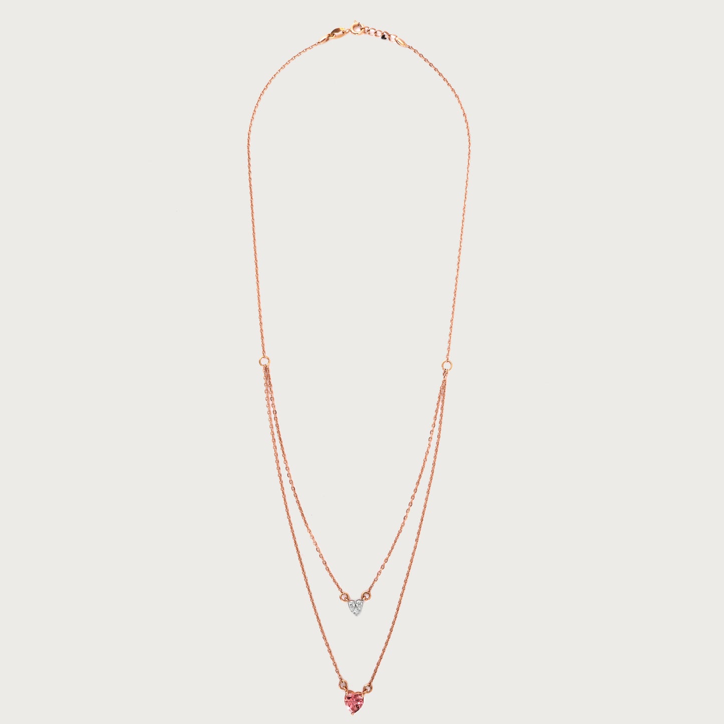 Heartstack Gold Necklace in 18kt gold with VVS diamonds—fine jewellery for gifting & daily elegance under Rs. 80,000