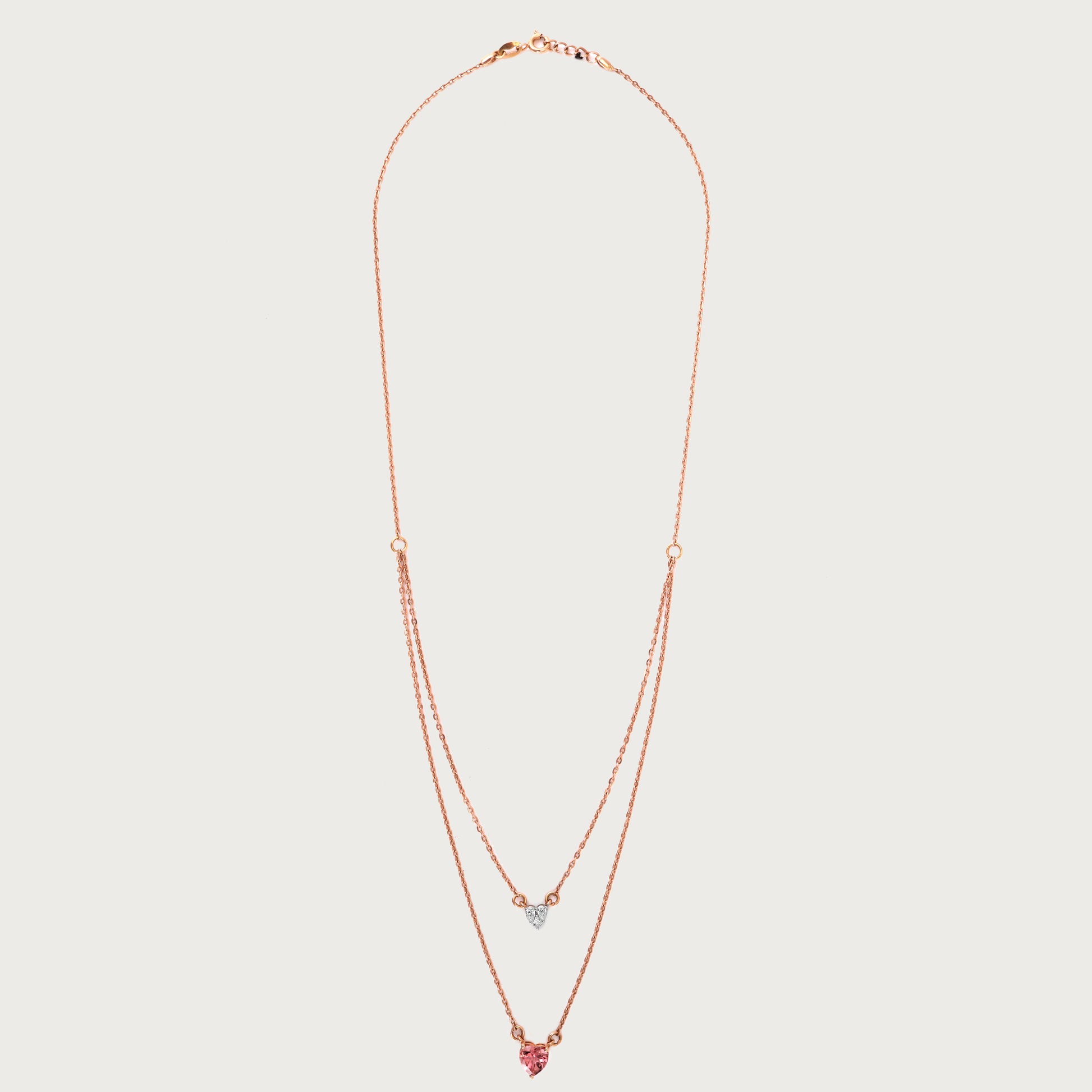 Heartstack Gold Necklace in 18kt gold with VVS diamonds—fine jewellery for gifting & daily elegance under Rs. 80,000
