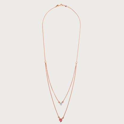 Heartstack Gold Necklace in 18kt gold with VVS diamonds—fine jewellery for gifting & daily elegance under Rs. 80,000