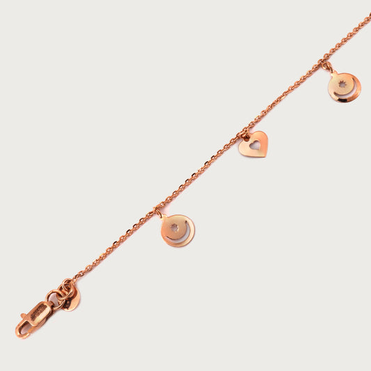 18kt gold loop bracelet. Elegant fine jewellery under ₹30,000. Romantic & timeless gift for her.