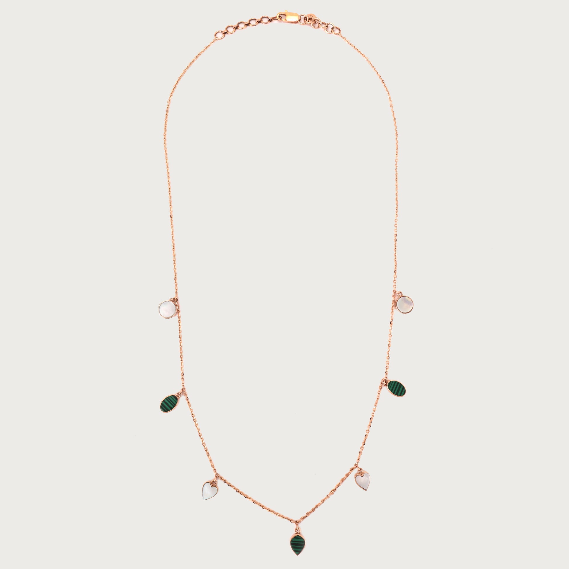 Mother of Pearl Necklace in 18kt gold with under Rs. 80,000—delicate fine jewellery for daily wear.