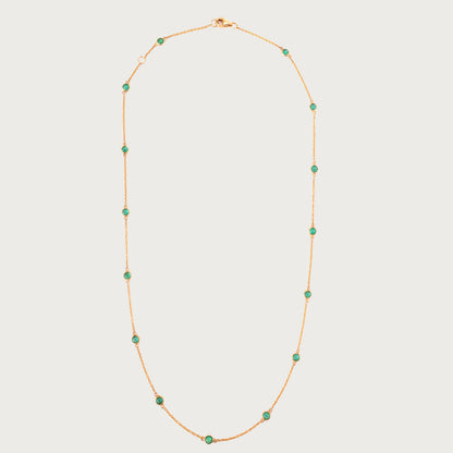 18kt gold emerald necklace. Fine jewellery under ₹50,000. Chic, timeless, luxe.