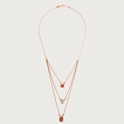 Triple Chain Necklace in 18kt gold with VVS diamonds—layered fine jewellery for modern elegance under 120,000.