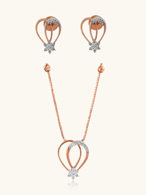 18kt gold Starlight Diamond jewellery set with natural diamonds, BIS hallmarked, IGI certified under Rs. 70,000