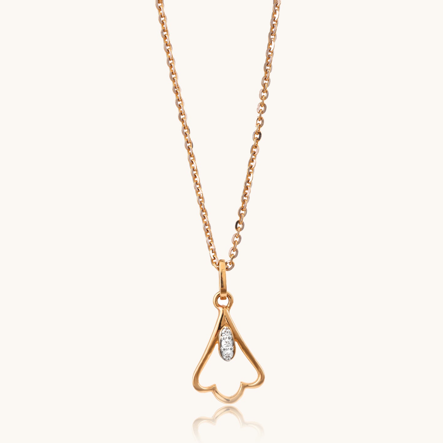 Aurora Diamond Pendant in 18kt gold with natural VVS diamonds; certified BIS hallmarked jewelry gift under 15,000