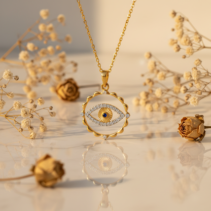 Beaded Evil Eye Pendant