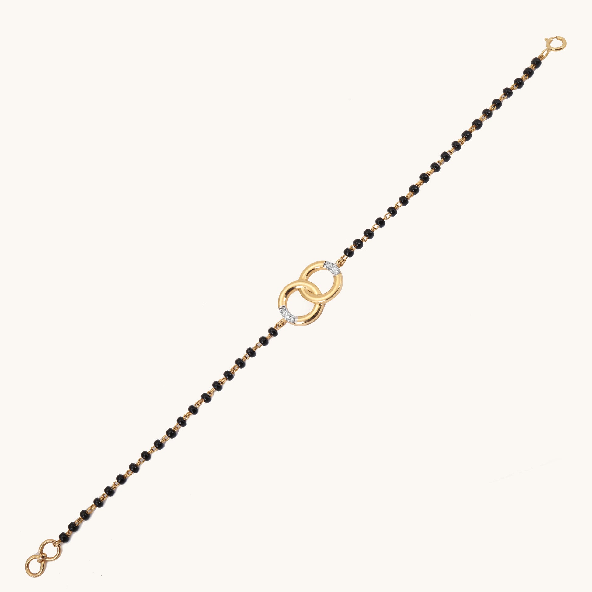 Bond Diamond Mangalsutra Bracelet, 18kt gold & natural VVS diamonds; certified BIS gift for her now under 40,000
