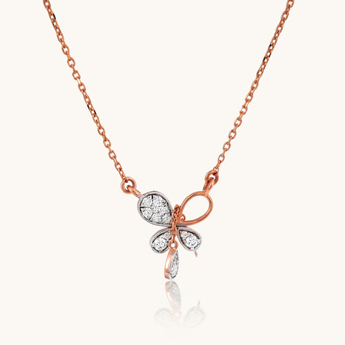 Cress Diamond Necklace in 18kt gold with IGI-certified VVS diamonds, a perfect choice for everyday luxury or gifting under Rs. 30K.