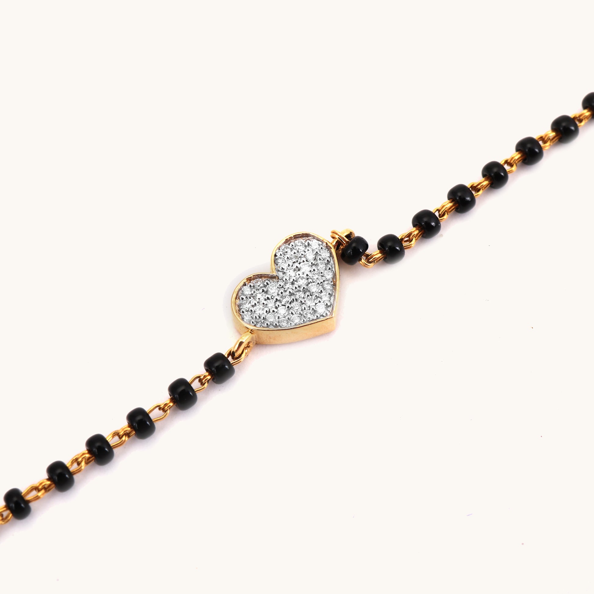 Cupid Diamond Mangalsutra Bracelet in 18kt gold & diamonds; BIS hallmarked, minimal gift for her under 40,000