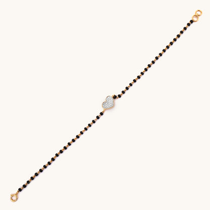 Cupid Diamond Mangalsutra Bracelet in 18kt gold & diamonds; BIS hallmarked, minimal gift for her under 40,000