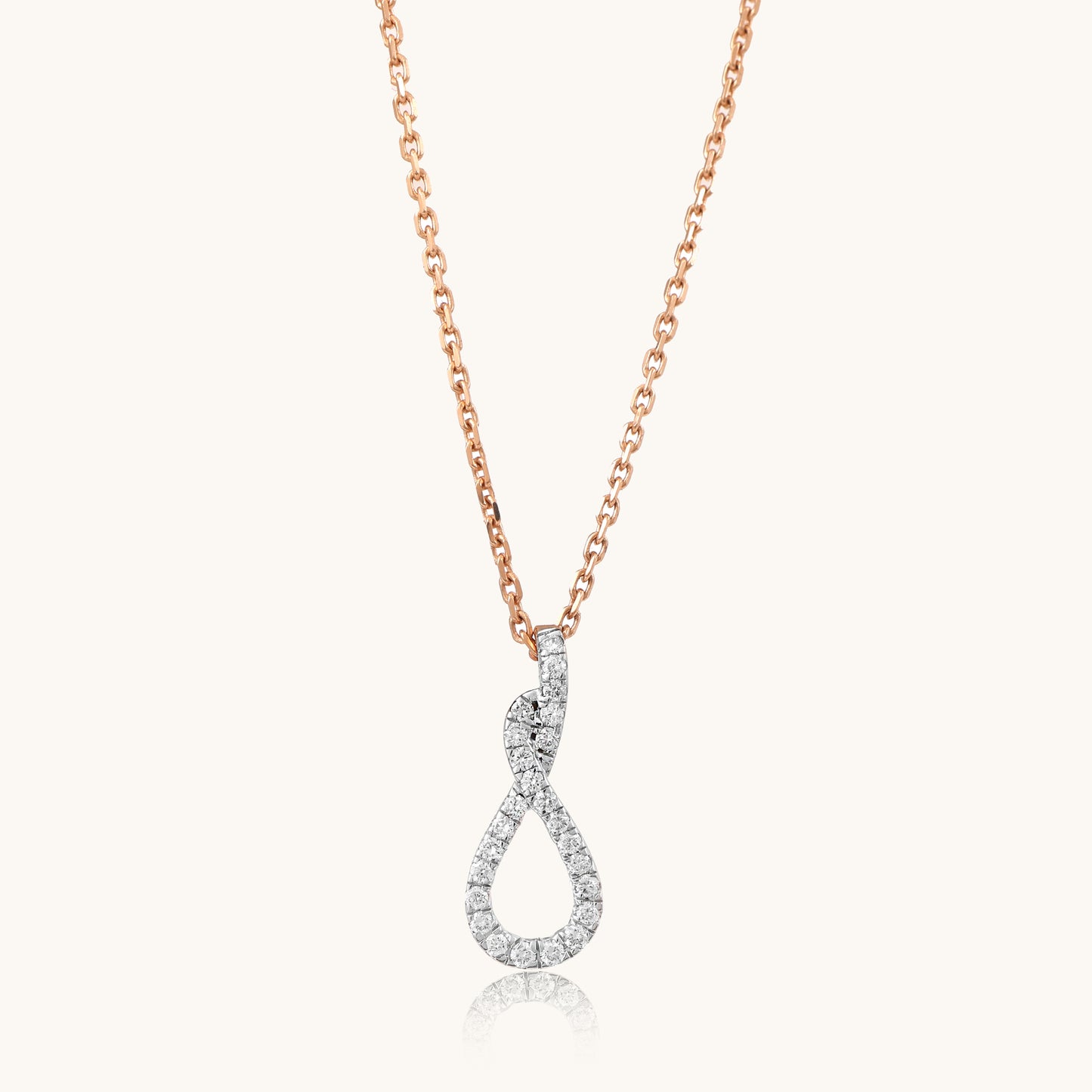 Curvy Diamond Necklace in 18kt gold & natural diamonds; certified BIS hallmarked jewelry gift for her under 50,000
