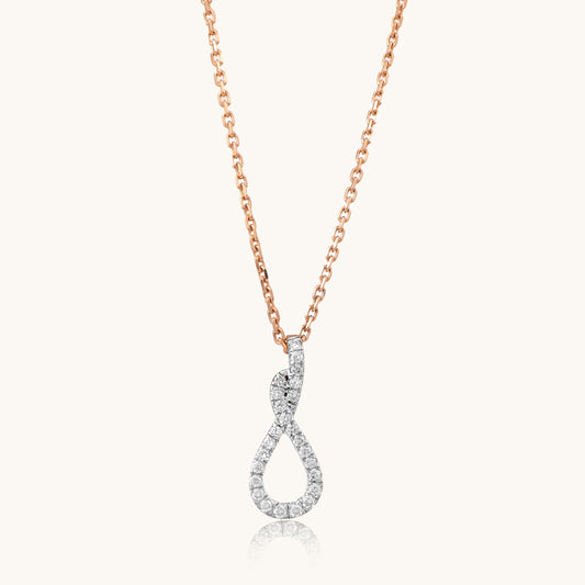 Curvy Diamond Necklace in 18kt gold & natural diamonds; certified BIS hallmarked jewelry gift for her under 50,000
