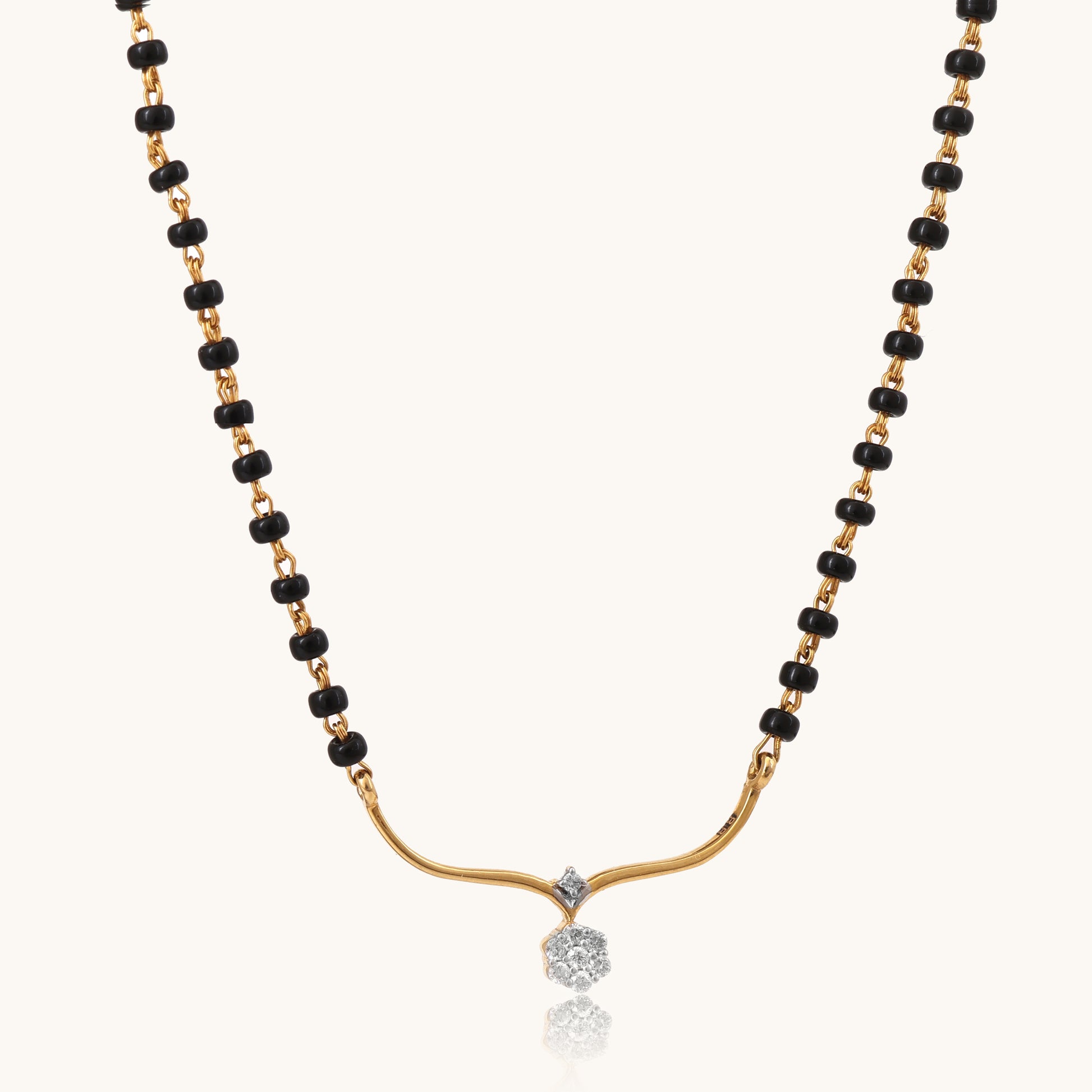 Daily Diamond Mangalsutra 18kt gold natural diamonds; certified BIS India minimalist jewelry for her under 30,000