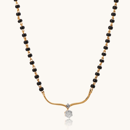 Daily Diamond Mangalsutra 18kt gold natural diamonds; certified BIS India minimalist jewelry for her under 30,000