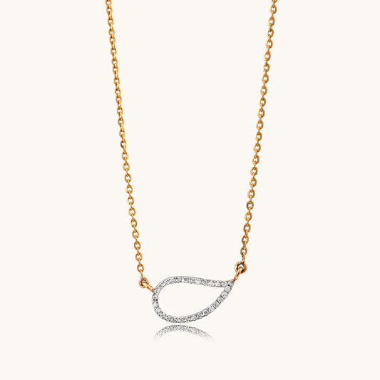 Diamond Gleam Necklace in 18kt gold & natural diamonds; certified BIS jewelry, minimalist luxe for her under 40,000
