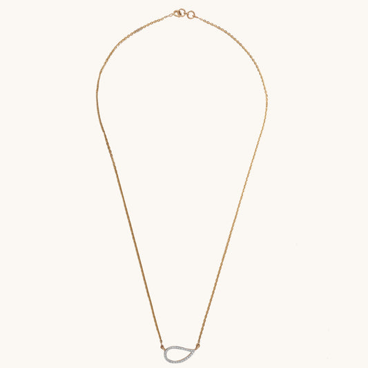 Diamond Gleam Necklace in 18kt gold & natural diamonds; certified BIS jewelry, minimalist luxe for her under 40,000
