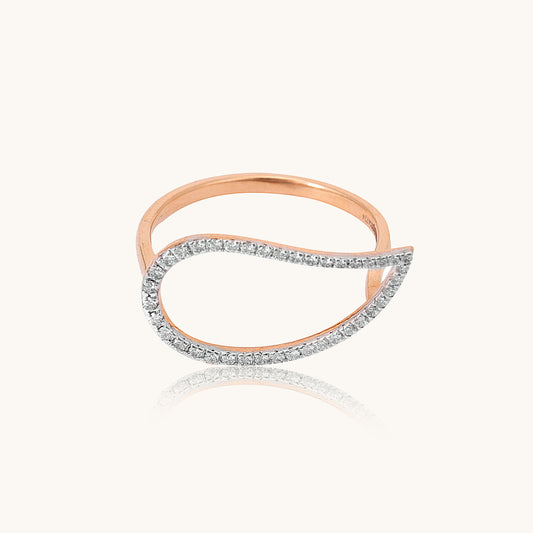 Diamond Gleam Ring: 18kt gold, natural VVS diamonds; certified BIS minimalist jewelry gift for her under 40,000