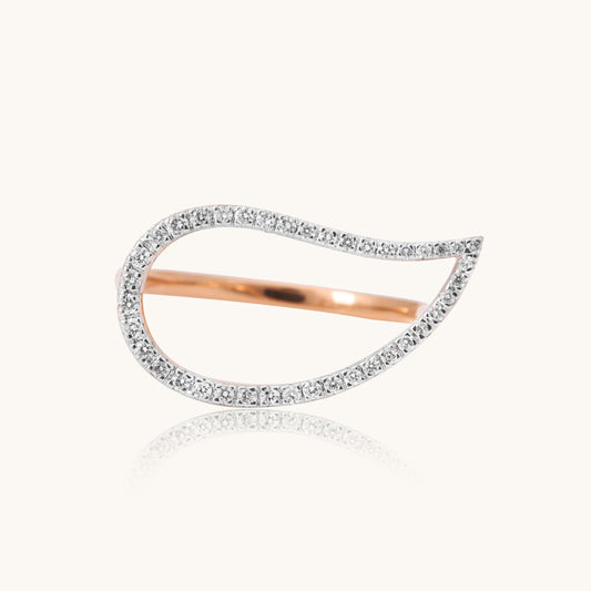 Diamond Gleam Ring: 18kt gold, natural VVS diamonds; certified BIS minimalist jewelry gift for her under 40,000