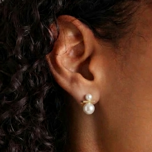 Double Pearl Earrings