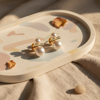 Double Pearl Earrings
