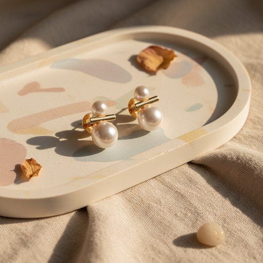 Double Pearl Earrings