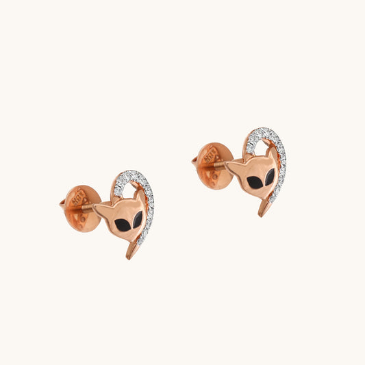 Dragon Diamond Earrings in 18kt gold & natural VVS diamonds; certified BIS jewelry gift for her under 40,000
