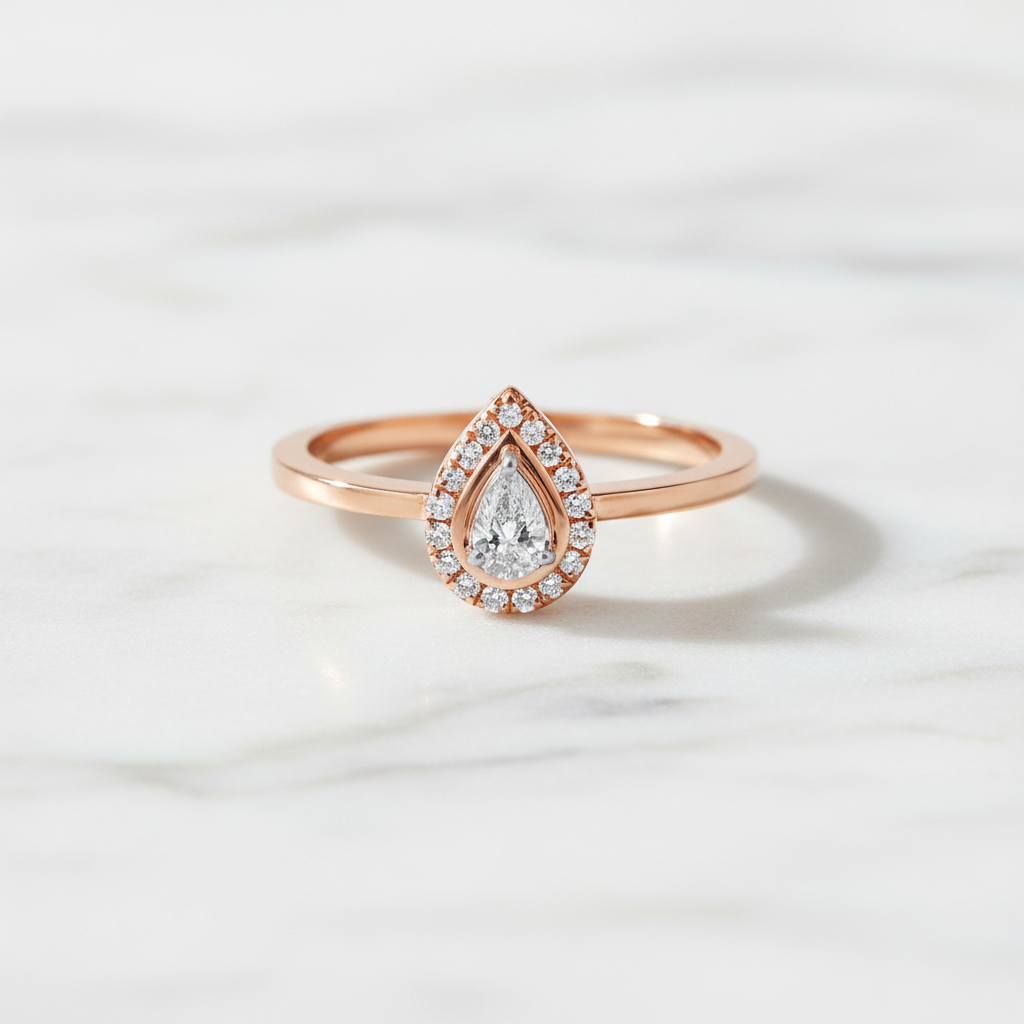Drop Solitaire Diamond Ring