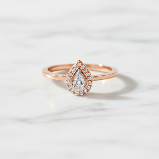 Drop Solitaire Diamond Ring