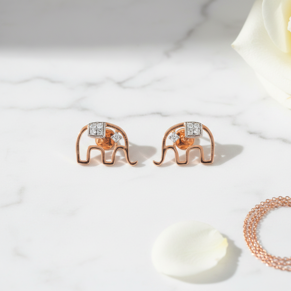 Elephant Diamond Earrings
