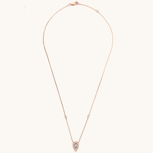 Fancy Drop Diamond Necklace: 18kt gold, natural VVS diamonds; certified BIS minimalist gift for her under 60,000
