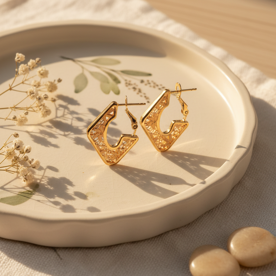 Filigree Gold Earrings