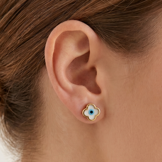 Floral Evil eye Earrings
