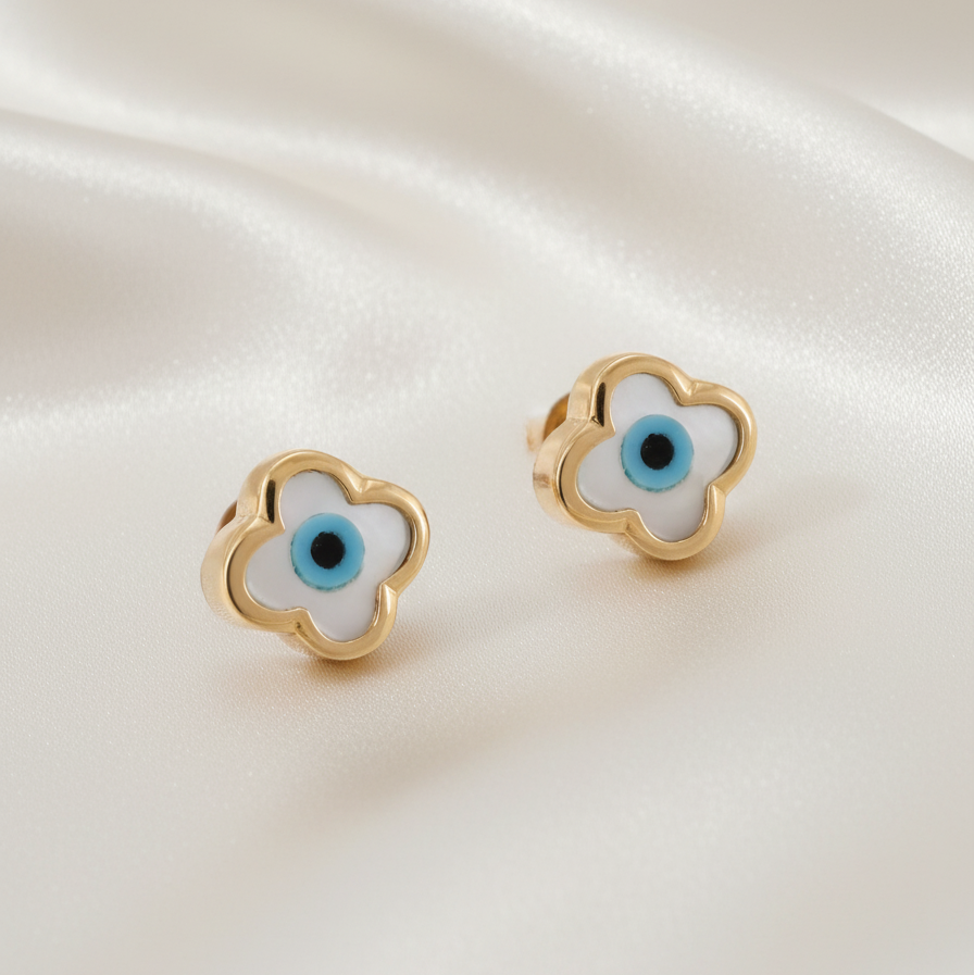 Floral Evil eye Earrings