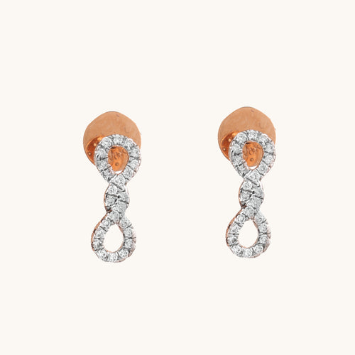 Forever Diamond Earrings: 18kt gold, natural VVS diamonds; certified BIS luxury fine jewelry for her under 40,000
