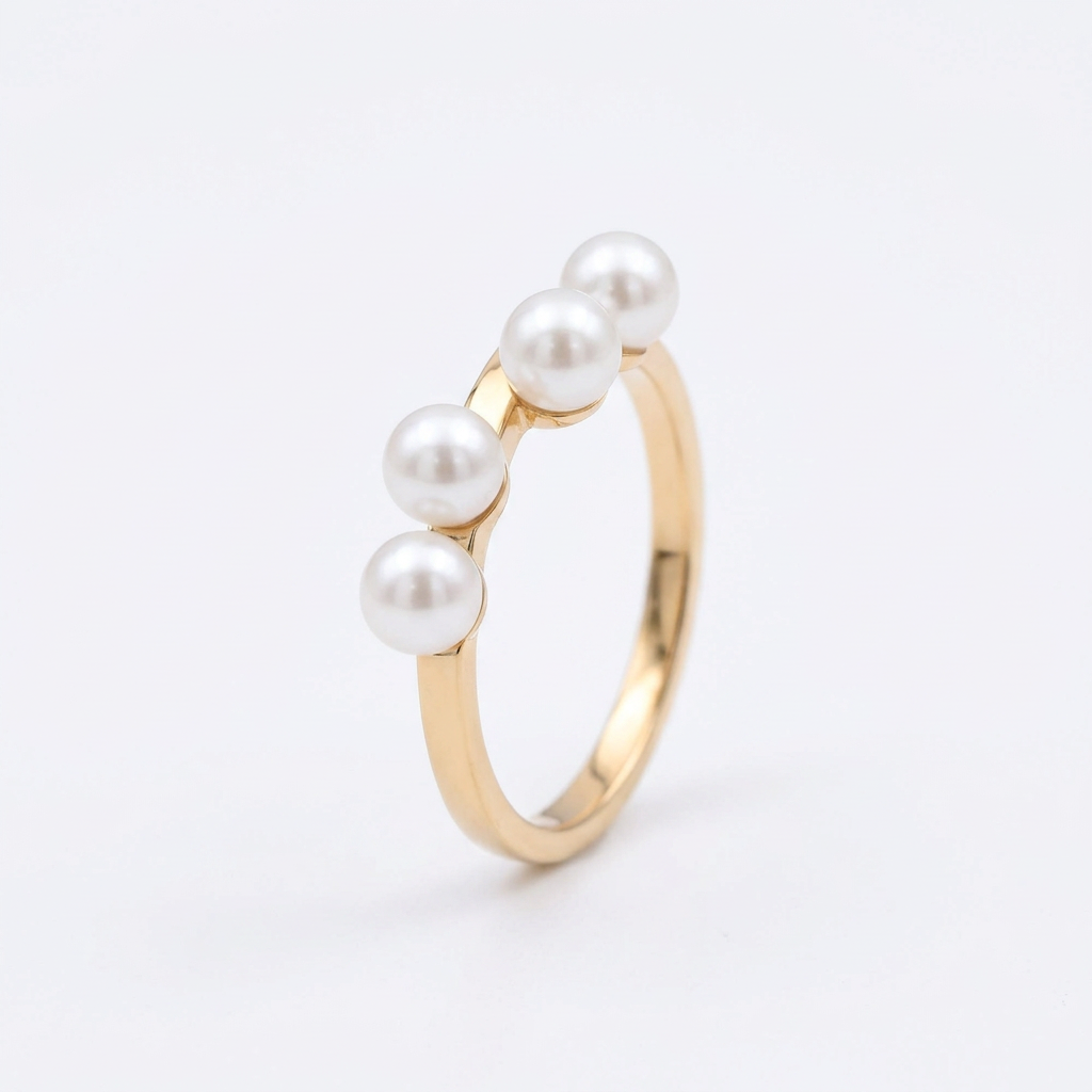 Four Pearl Gold Ring