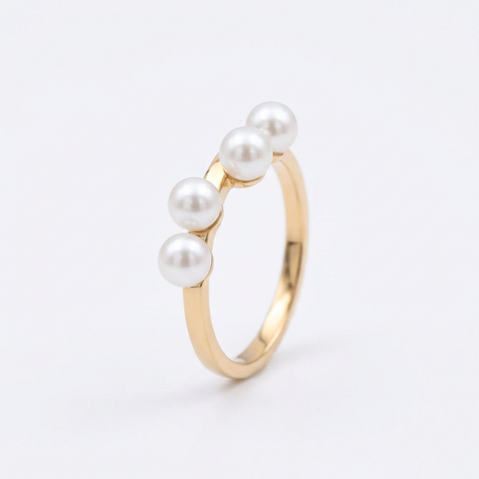 Four Pearl Gold Ring